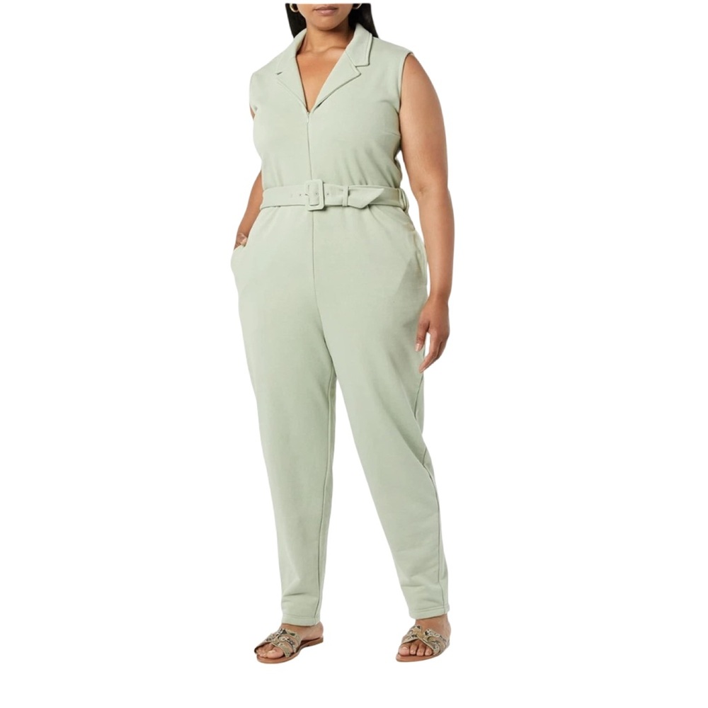 Collared Zip Front Plus Size Jumpsuit By Andrea Pitter XXL